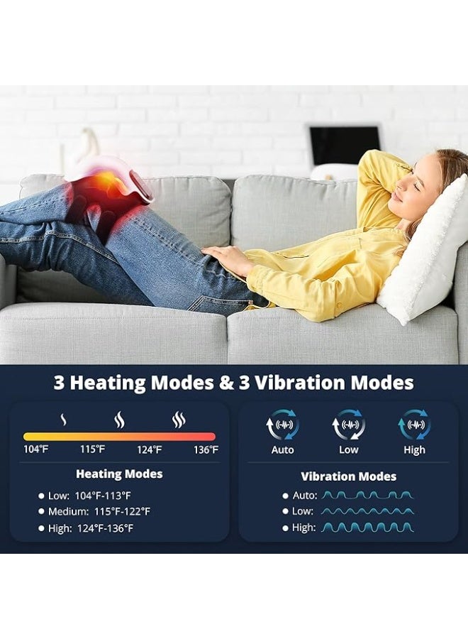 جهاز تدليك الركبة اللاسلكي مع 3 مستويات حرارة، 3 أوضاع اهتزاز، شاشة LED وأحزمة قابلة للتعديل لتخفيف الألم، مناسب للرجال والنساء - Image 5